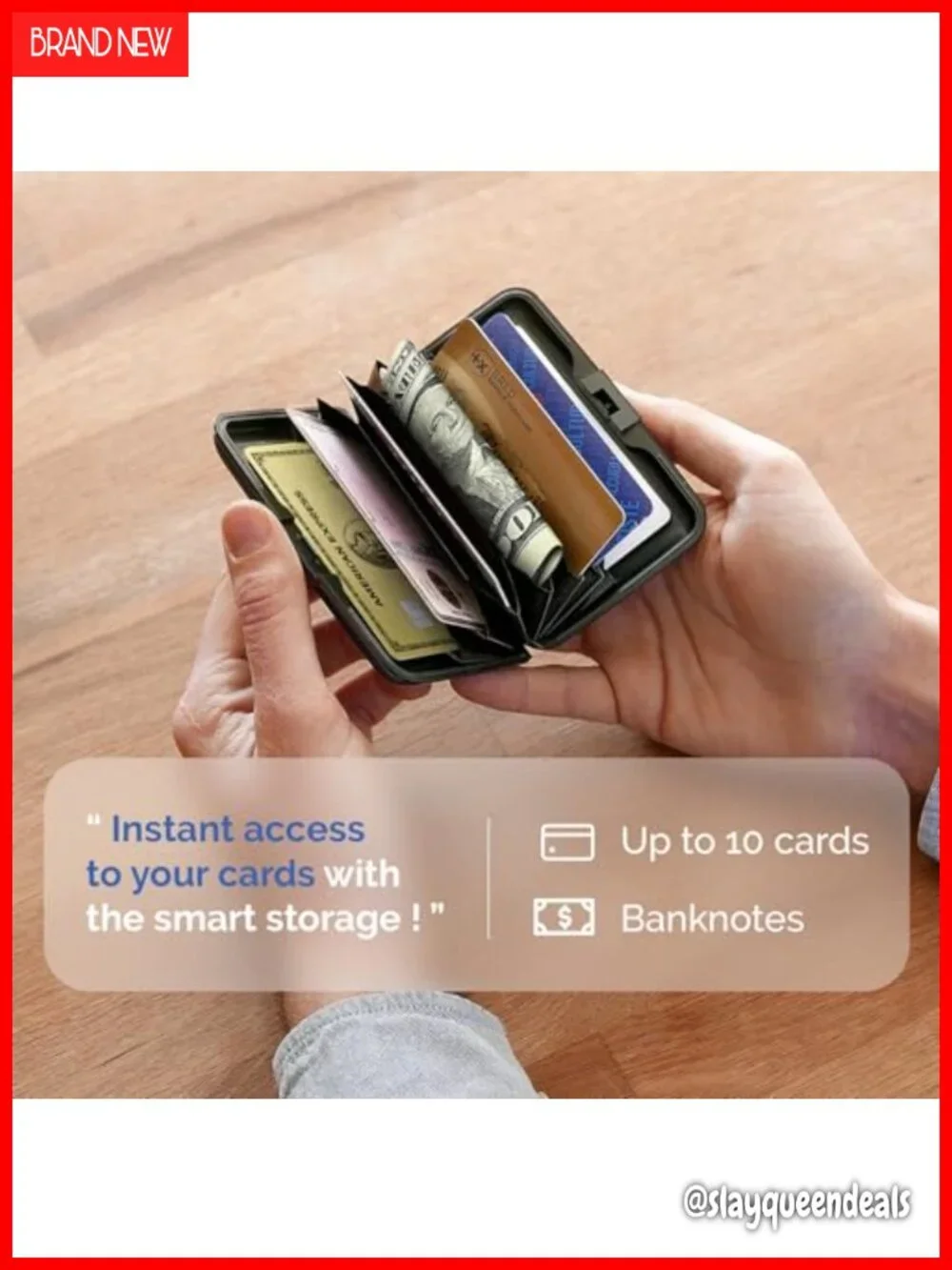 RFID Blocking Aluminum Card Holder Slim Wallet Metal Clasp